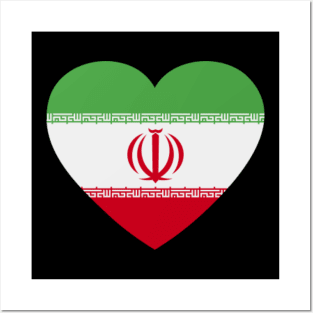 I Love Iran // Heart-Shaped Iranian Flag Posters and Art